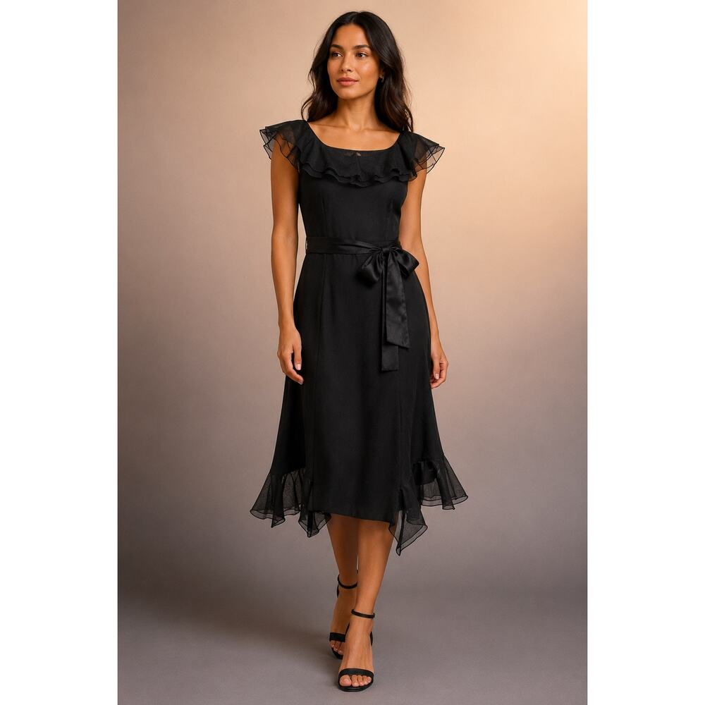 NUE by Shani | Bateau Neckline Midi Length Dress